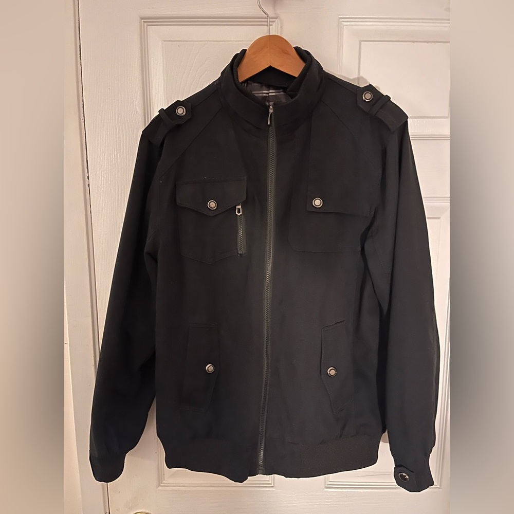 Men’s black cotton light bomber jacket